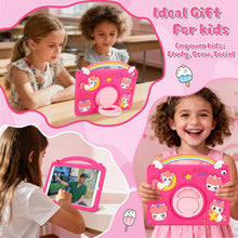 Load image into Gallery viewer, SAMONPOW for iPad 9th/ 8th/ 7th Generation Case (2021/2020/2019) Cute Rainbow Unicorn iPad Case 10.2 Inch for Kids Girls Teens with Strap Rotating Stand Handle Silicone Cover for iPad Cases 9th Gen
