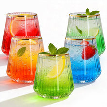 Load image into Gallery viewer, N9R 40 Count 12oz Clear Plastic Wine Cups with Gold Rim - Elegant Origami Ripple Design, Shatterproof &amp; Disposable for Whiskey, Cocktail, Champagne, Parties, Weddings, Events
