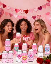 Load image into Gallery viewer, HAPPARTY Galentine's Day Slim Can Cooler Sleeves 12PCS for Anti-Valentine XOXO Besties Galentines Squad Party Favor Gifts Conversation Heart Decorations Supplies
