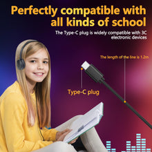 Load image into Gallery viewer, YFSFQS USB C Headphones Bulk 25 Pack for Classroom School Kids,USB Type C Headphones Class Set Compatible with Pad Smartphones Black (B)
