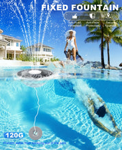 Load image into Gallery viewer, Solar Pool Fountain with Light Show,2026 Upgraded Large Solar Pool Water Fountain, 2 Spray Modes Floating Pool Fountain for Above Ground Pool,Solar Floating Fountain Pump for Pool Pond(White)-1PK
