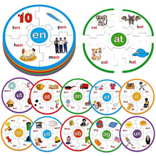 Load image into Gallery viewer, LilLaufy Phonics Word Puzzles for Kids, Phonetic Rhyming Game for Kindergarten, Reading Spelling Game, Toddler Speech Therapy Toys, Sight Words Games, Short Vowel Sound Blends for Preschool Learning

