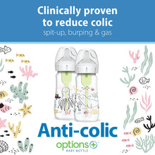 Load image into Gallery viewer, Dr. Brown's Anti-Colic Options+ Wide-Neck Baby Bottle Designer Edition Bottles, Ocean Decos, 9 oz/270 mL, Level 1 Nipple, 0m+, 2-Pack
