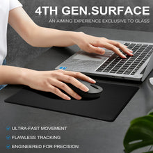 Load image into Gallery viewer, Tempered Glass Gaming Mouse Pad Large (15.7x11.8) – Fast Speed Surface Glass Mousepad for Esports &amp; Office, Smooth Glide, Durable Hard Mat with Anti-Slip Base，Black
