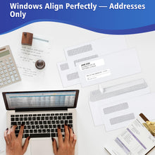 Load image into Gallery viewer, #8 Double Window Security Check Envelopes,500 Counts Double Window Self Seal Security Envelopes,No.8 Double Window Bussiness Envelopes Designed for Checks/Tax Form/Invoices/Business Correspondence
