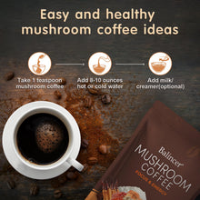 Load image into Gallery viewer, Mushroom Coffee, 6 Adaptogenic Mushrooms with Lion's Mane, Cordyceps, Turkey Tail &amp; More, Instant Mushroom Coffee for Focus, Energy, Immune &amp; Digestion Support
