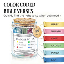 Load image into Gallery viewer, Bible Verse Jar for Daily Encouragement – Read Me When Bible Verses Jar with Inspirational Scripture, Prayer and Reflection, a Meaningful Christian Gift for Mom, Women and Men (Style 1)
