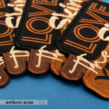 Load image into Gallery viewer, EMBROVERSE Love The Skin You're in Patch - Melanin Shades Black Queen - Embroidered Iron On - Size: 4.3 x 2.4 inches
