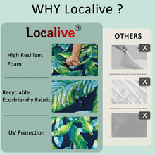 Load image into Gallery viewer, Localive Outdoor Dining Chair Cushion Pad 20"x20" 4Pcs- Tie Straps for Secure Fit, Water-Resistant, UV Resistant, Recycled PFAS-Free Fabric, 3-Year Fabric Warranty, Tropical Leaf
