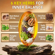 Load image into Gallery viewer, 18-in-1 Wormwood Black Walnut Clove Herbal Softgels, 6600mg Serving, Rapid Gut Cleanse &amp; Digestive Health with Black Walnut Hull, Wormwood, Clove, Garlic, Oregano, Pumpkin Seed, Easy-to-Swallow
