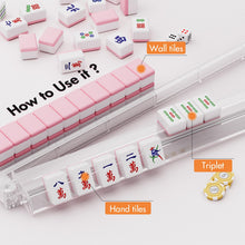 Load image into Gallery viewer, YOAEAILY Mahjong Racks with Pushers Set of 4, All in One Acrylic Mahjong Pushers and Racks, Portable American Mahjong Accessories
