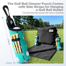 Load image into Gallery viewer, Third Generation Golf Club and Ball Cleaner Pouch with Attached Towel, Powerful Leak Resistance, Includes 1 Golf Club Groove Sharpener Tool and 2 Pack Golf Tee Holder, Premium Golf Club Cleaning Kit
