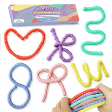 Load image into Gallery viewer, Hepotk Sensory Fidget Sticks - 6PCS Silicone Fidget Toy Pack with Mixed Textures, Random Colors &amp; Styles | Stress Relief Toys for Autistic Kids 3+ &amp; Adults | Must-Have for Travel, School &amp; Home
