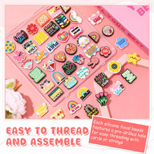 Load image into Gallery viewer, Tondiamo 60 Pcs Inspirational Silicone Focal Beads for Pens Bulk Encouraging Positive Beads for Beadable Pen Keychain Jewelry Bracelet Making DIY Crafts
