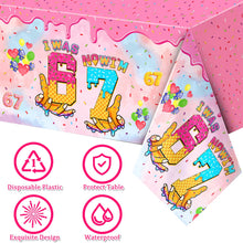 Load image into Gallery viewer, Ulmisfee 3 Pack I was 6 Now I'm 7 Ice Cream Birthday Party Decorations,Disposable Plastic Tablecloth, Ideal Table Cover for Kids &amp; Girls 7TH Birthday Themed Parties, 54 x 108 Inch
