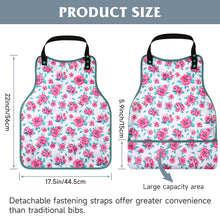 Load image into Gallery viewer, Barklincharm 3 Pack Adult Bibs for Women, Washable Clothing Protector with Upgraded Crumb Catcher, Reusable Large Feeding Bib for Women Elderly Seniors,Flower
