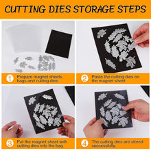 Load image into Gallery viewer, 80 PCS Stamp and Die Storage Bag and Rubber Magnetic Sheets, Die Storage Set for Storage Die Cutting, DIY Scrapbooking.
