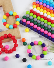 Load image into Gallery viewer, LIENATSER 160Pcs 15mm Silicone Beads, Bulk for Keychain Making Kit, Rubber Round Beads Silicone Focal Beads for Pens, Necklace, Jewelry, Art, DIY Crafts Making (Black)
