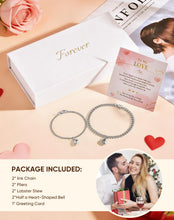 Load image into Gallery viewer, Permanent Couples Matching Bracelets Kit - DIY Bracelet Set Cuban Adjustable Link Bracelets Gifts for Boyfriend, Valentines Day Gifts for Him Her Matching Bracelets Unique Jewelry Gift for Anniversary Birthday
