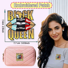 Load image into Gallery viewer, Black Women is Queen Patch, Black Girl Lips Queen Iron On Sew on Embroidered Patch Badge for Clothes Jacket Jeans Backpacks
