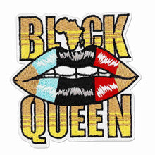 Load image into Gallery viewer, Black Women is Queen Patch, Black Girl Lips Queen Iron On Sew on Embroidered Patch Badge for Clothes Jacket Jeans Backpacks
