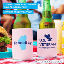 Load image into Gallery viewer, TahoeBay Blank Beer Can Cooler Sleeves Bulk Sublimation Blanks for Vinyl Plain Collapsible Foam Can Sleeves Coolers for Soda Cans and Bottles Custom Drink Holder Assorted Solid Color (Blush)
