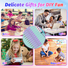 Load image into Gallery viewer, DASTTUIS 150 Pieces DIY Beadable Pen Kit – 50 Plastic Ballpoint Pens with Refills &amp; Bags – School Supplies, Office Accessories &amp; Decorative Items for Students &amp; Teachers (Purple)
