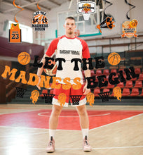 Load image into Gallery viewer, Madness Basketball Patry Decorations Let The Madness Begin Banner College Basketball Hanging Swirls Madness Basketball Themed Honeycomb for College Party Supplies Home Decor
