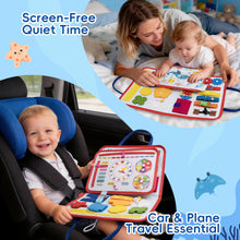 Load image into Gallery viewer, Jololino Busy Book for Toddlers - Montessori Sensory Toys for Travel, 4-Page Fine Motor Activity Board Gift for Boys &amp; Girls (Ocean)
