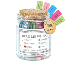 Load image into Gallery viewer, Bible Verse Jar for Daily Encouragement – Read Me When Bible Verses Jar with Inspirational Scripture, Prayer and Reflection, a Meaningful Christian Gift for Mom, Women and Men (Style 1)
