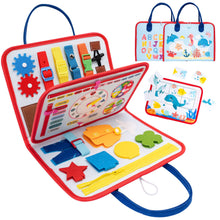 Load image into Gallery viewer, Jololino Busy Book for Toddlers - Montessori Sensory Toys for Travel, 4-Page Fine Motor Activity Board Gift for Boys &amp; Girls (Ocean)
