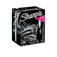 Load image into Gallery viewer, Sharpie Metallic Permanent Markers, Fine Point, Metallic Silver, 36 Count
