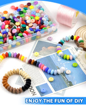 Load image into Gallery viewer, FIVEIZERO 240PC Silicone Lentil Beads - 12mm 48 Colors Abacus Spacer Beads for Keychain Bracelet Jewelry Making, DIY Crafts &amp; Pen Charms
