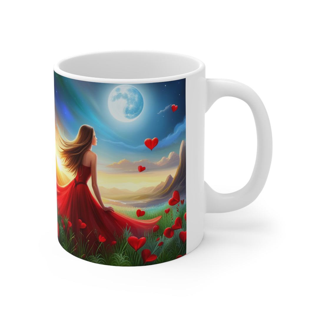 Nothing but True Love at Sunset #2 11oz mug AI-Generated Artwork