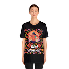 Load image into Gallery viewer, Floral Retro Girl Power Unisex Bella Canvas Jersey Short Sleeve T-shirt
