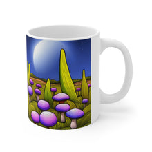 Load image into Gallery viewer, Lunar Moon Scene Toadstools and Lillies #8 Mug 11oz mug AI-Generated Artwork
