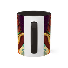 Load image into Gallery viewer, Colors of Africa Pop Art Colorful #7 AI 11oz Black Accent Coffee Mug
