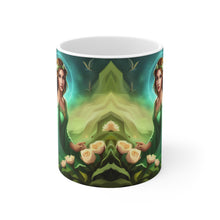 Load image into Gallery viewer, May Emerald Birth Month Colors Fairies &amp; Butterflies #2 Mug 11oz mug AI-Generated Artwork
