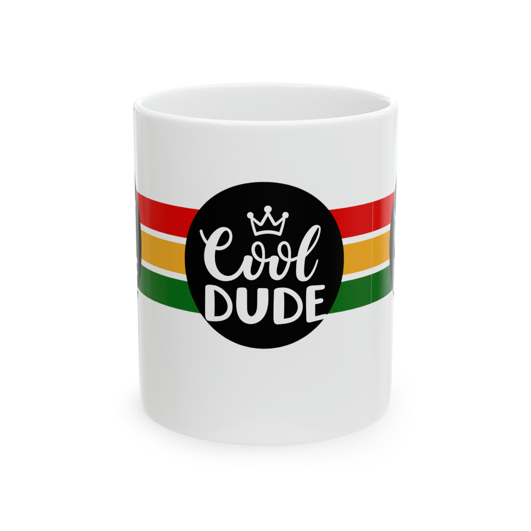 Cool Dude 11oz White Ceramic Beverage Mug Decorative Art