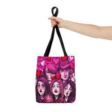 Load image into Gallery viewer, Faces of Love the Pink Heart Series #16 Tote Bag AI Artwork 100% Polyester
