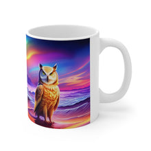 Load image into Gallery viewer, Beautiful Owl Standing in a Sea of Colors #2 Mug 11oz mug AI-Generated Artwork
