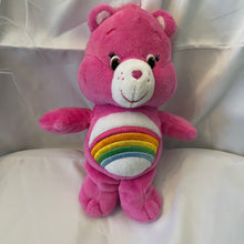 Load image into Gallery viewer, Care Bear Hot Pink Rainbow Bear Plush 9&quot; Toy (Pre-owned)
