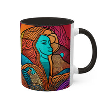 Load image into Gallery viewer, Colors of Africa Pop Art Black Colorful #28 AI 11oz Black Accent Coffee Mug
