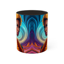 Load image into Gallery viewer, Colors of Africa Pop Art Colorful #5 AI 11oz Black Accent Coffee Mug
