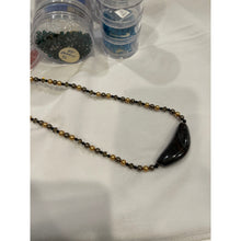 Load image into Gallery viewer, Gold &amp; Brown Stone Pendant - Handcrafted Crystal Beaded 20.75" Necklace
