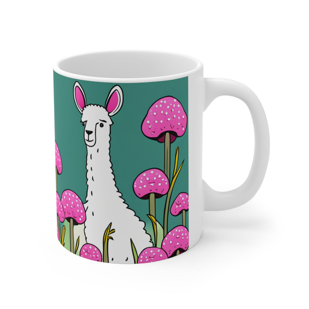 Good Vibes Cute Llama Funny #11 Ceramic 11oz Mug AI-Generated Artwork
