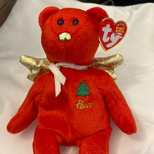 Load image into Gallery viewer, Ty Beanie Baby Gift Hallmark Holiday Red Bear Peace on Chest
