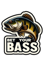 Load image into Gallery viewer, Funny Bet Your Bass Fishing 3&quot; Vinyls Stickers for Laptops, Journals and More
