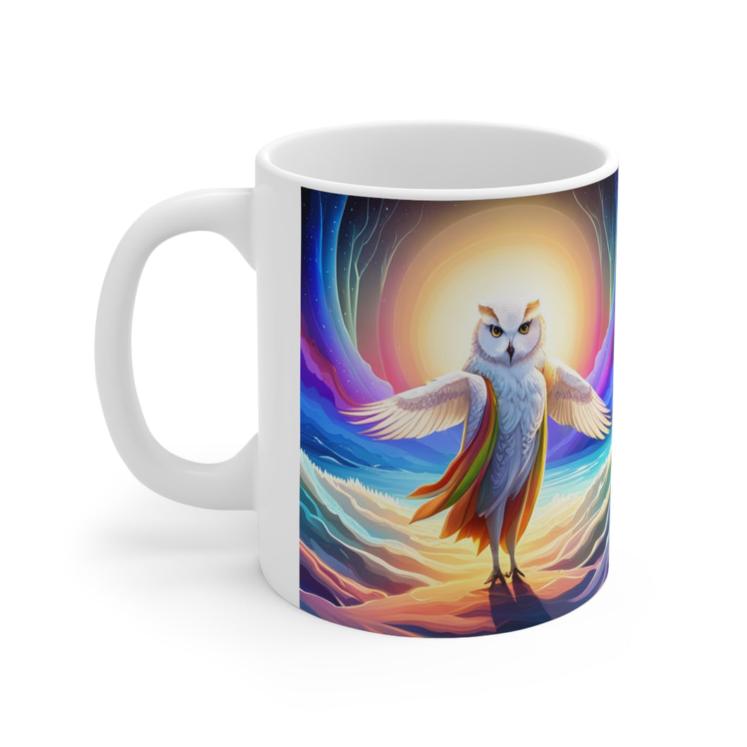 Beautiful Owl Standing in a Sea of Colors #5 Mug 11oz mug AI-Generated Artwork