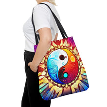 Load image into Gallery viewer, Ying Infinite Beauty  Yellow Burst Fusion of Colors #5 Tote Bag AI Artwork 100% Polyester
